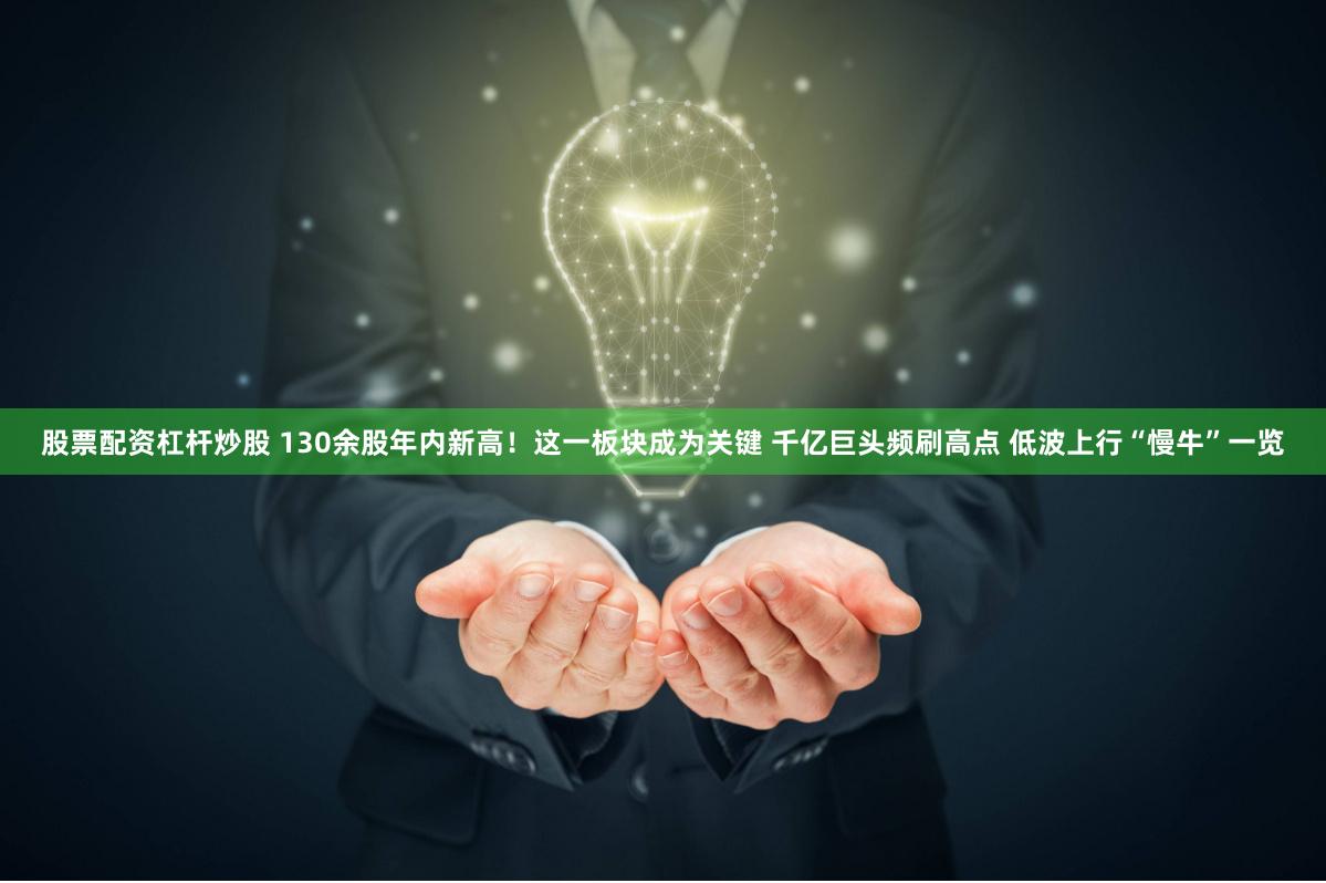 股票配资杠杆炒股 130余股年内新高！这一板块成为关键 千亿巨头频刷高点 低波上行“慢牛”一览